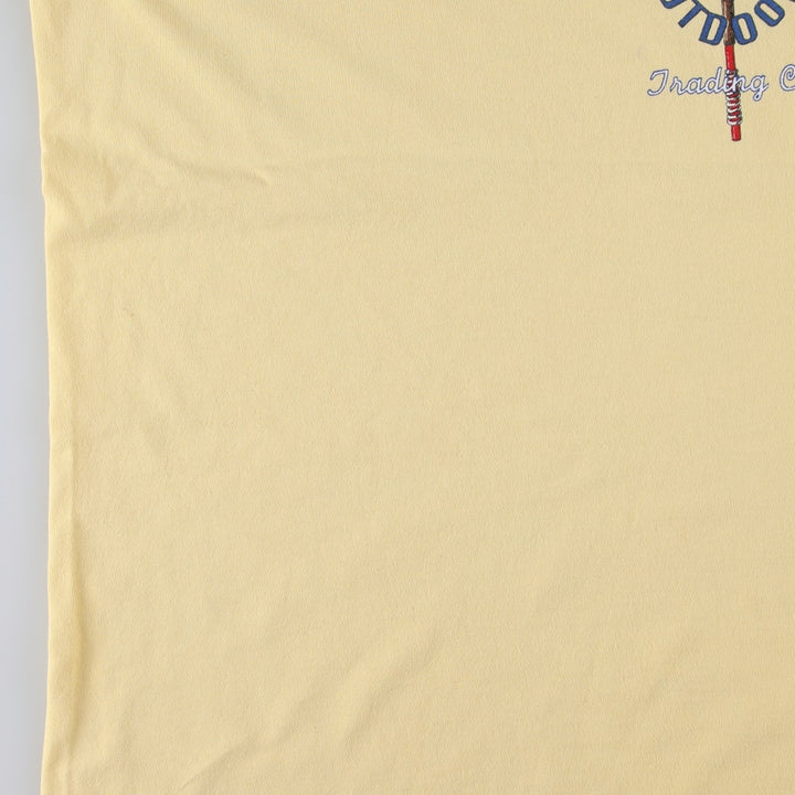 80s-90'S FIELD & STREAM Print T-Shirt, Made in USA, Men's XL equivalent, Vintage cotton yellow type Vintage Second Hand