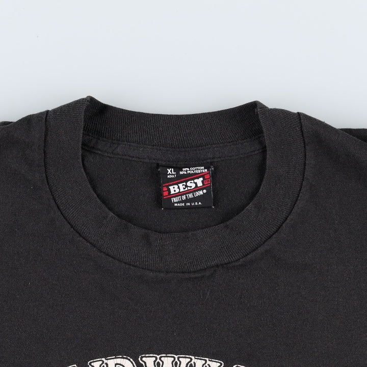90'S Fruit of the Loom Best Printed T-shirt, Made in USA, Men's XL, Vintage cotton black type Vintage Second Hand