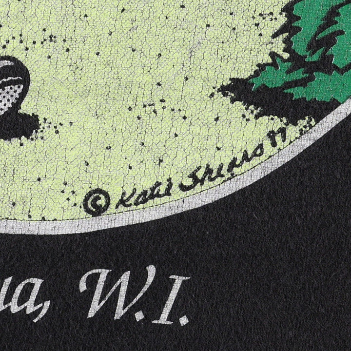 90'S Fruit of the Loom advertising t-shirt, made in USA, men's size XL (equivalent) cotton black type Vintage Second Hand