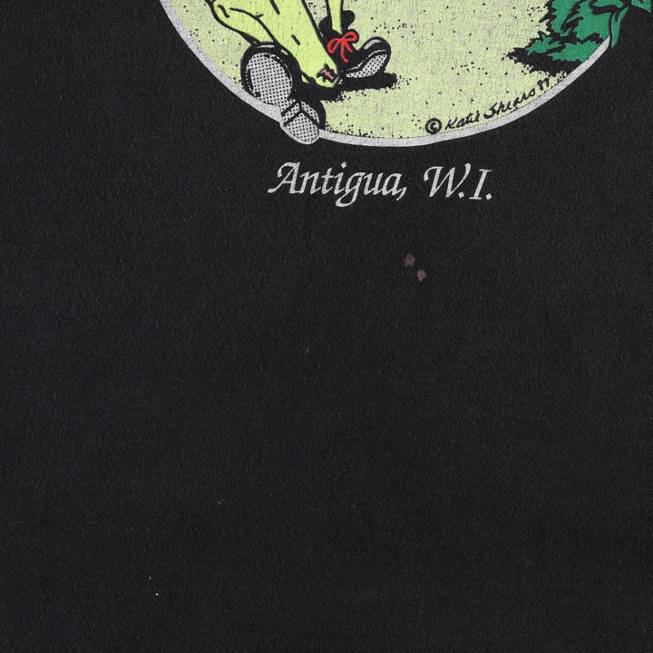 90'S Fruit of the Loom advertising t-shirt, made in USA, men's size XL (equivalent) cotton black type Vintage Second Hand