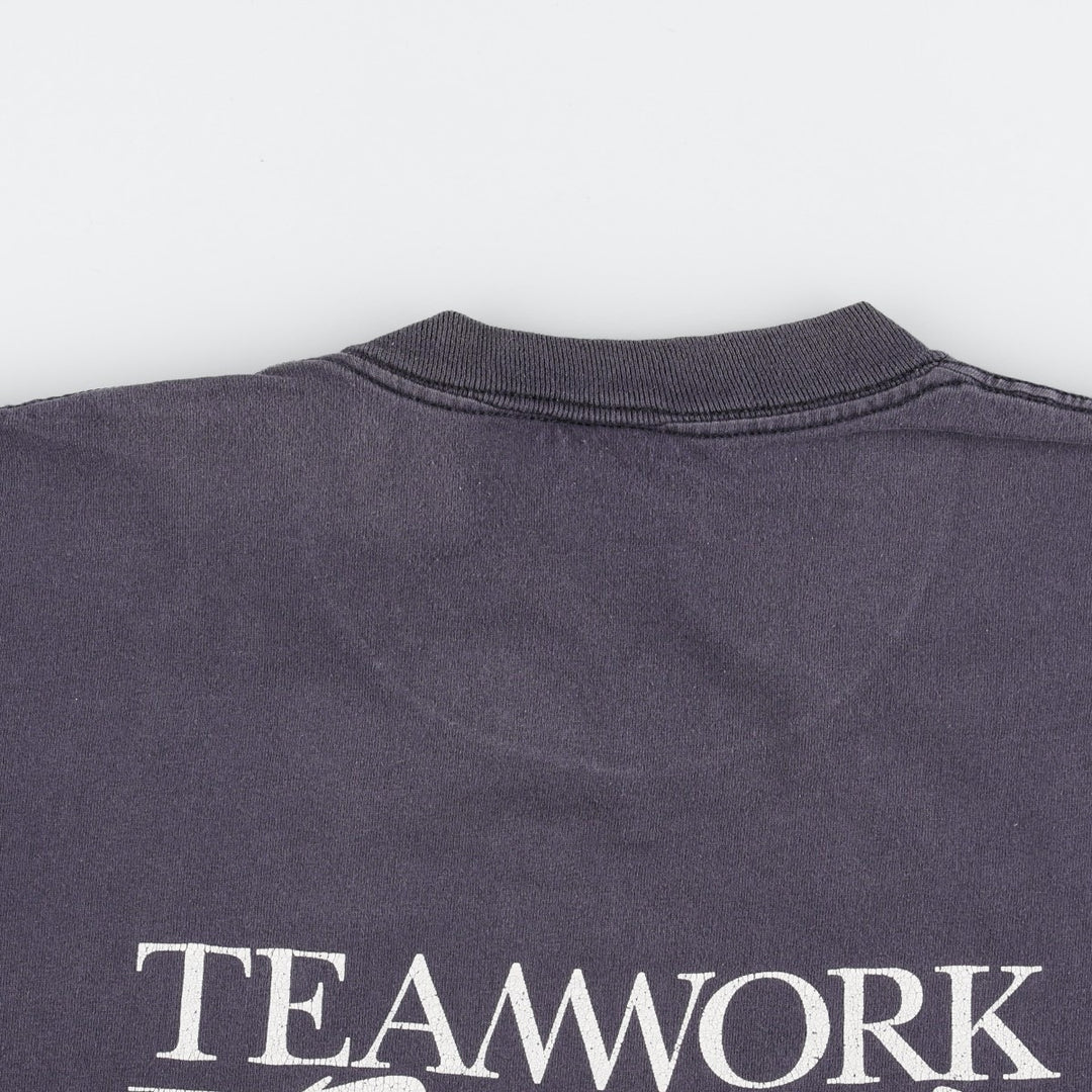 90'S Anvil Printed T-shirt Made in USA Men's XL Vintage cotton navy blue type Vintage Second Hand