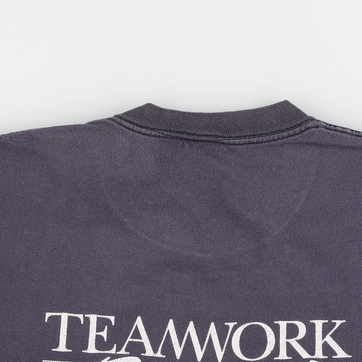 90'S Anvil Printed T-shirt Made in USA Men's XL Vintage cotton navy blue type Vintage Second Hand