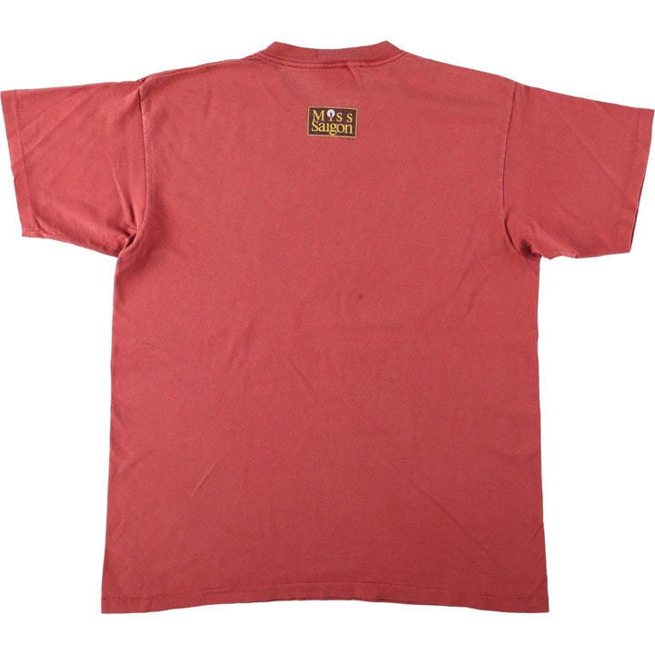 90'S Tennessee River Gold Print T-Shirt, Made in USA, Men's XL equivalent, Double-sided print cotton red type Vintage Second Hand