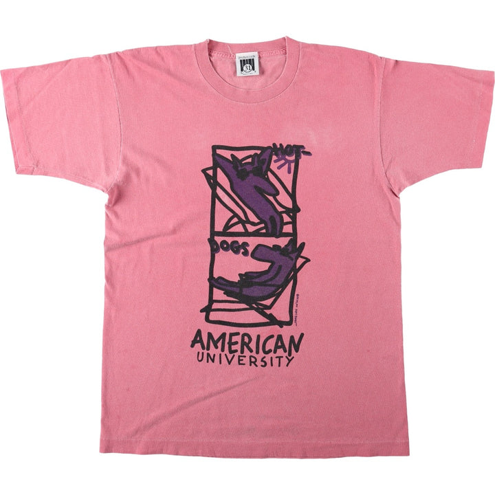 90'S PRODUCT CODE 31 College T-Shirt, Made in USA, Men's Size L (Equivalent), Vintage cotton red type Vintage Second Hand