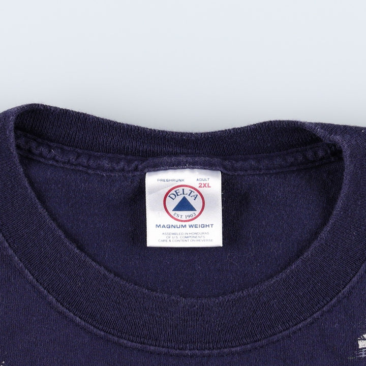 90'S Delta All-Over Print T-Shirt, Men's XXL (approx.), Vintage cotton navy blue type Vintage Second Hand