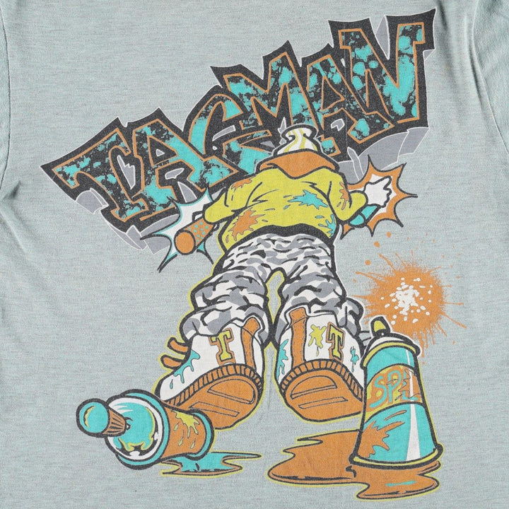 Printed T-shirt, men's size XL cotton Mint green Vintage Second Hand