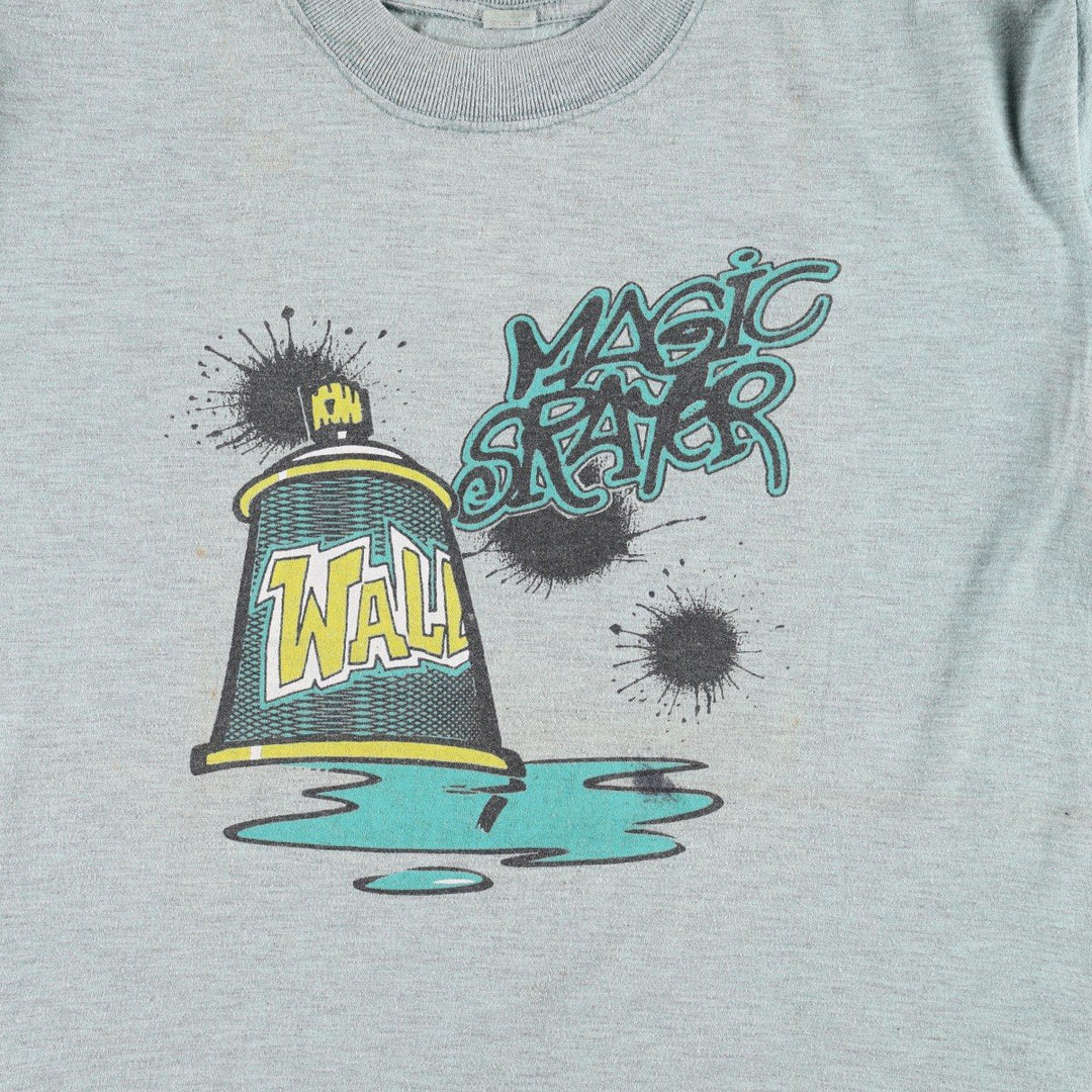 Printed T-shirt, men's size XL cotton Mint green Vintage Second Hand