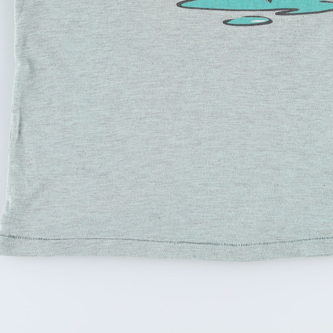 Printed T-shirt, men's size XL cotton Mint green Vintage Second Hand