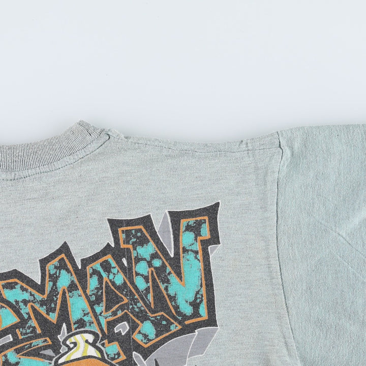 Printed T-shirt, men's size XL cotton Mint green Vintage Second Hand