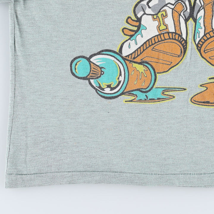 Printed T-shirt, men's size XL cotton Mint green Vintage Second Hand