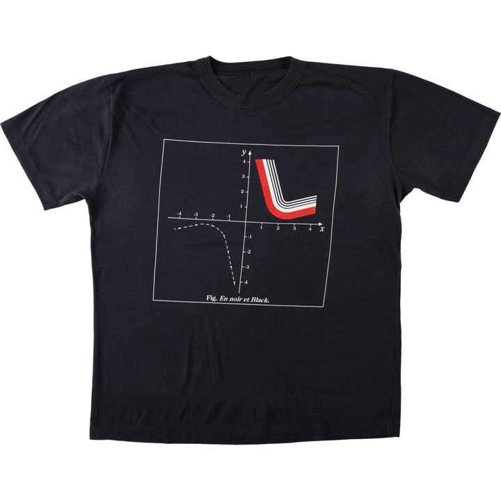 Printed T-shirt, men's size XL unclear black type Vintage Second Hand