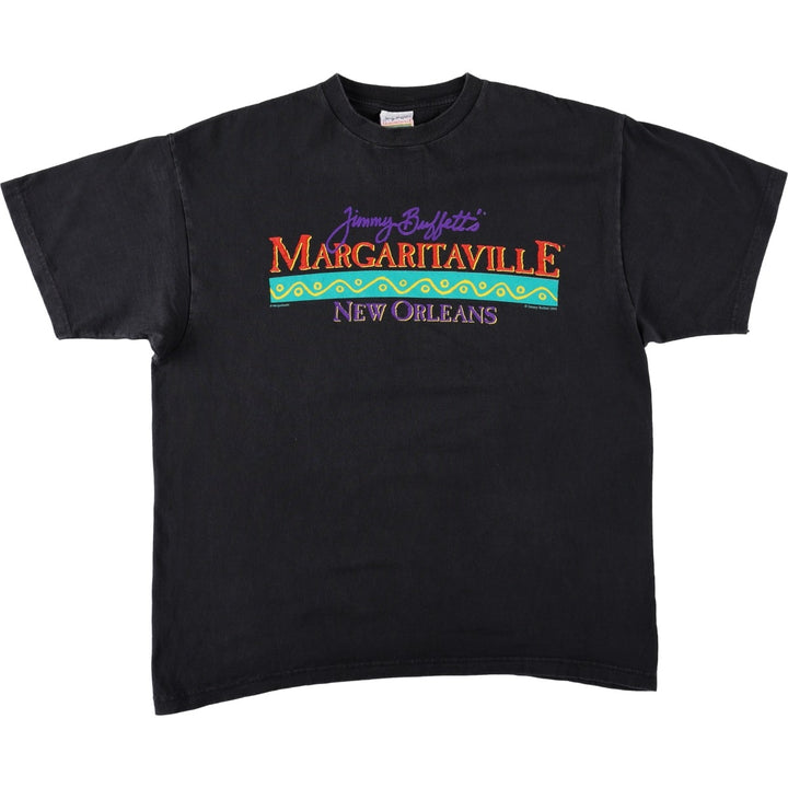 90'S Margaritaville Print T-Shirt, Men's XL (approx.), Vintage cotton black type Vintage Second Hand