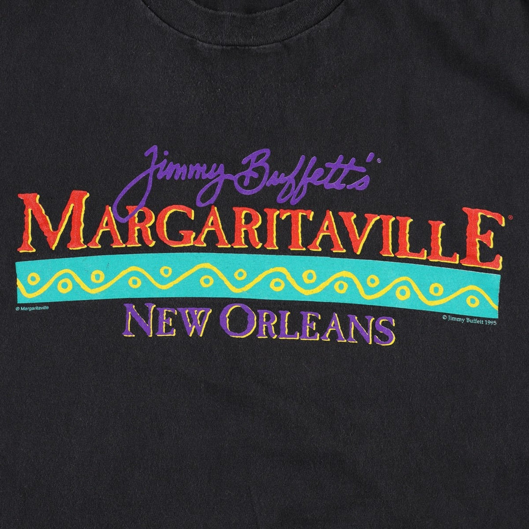 90'S Margaritaville Print T-Shirt, Men's XL (approx.), Vintage cotton black type Vintage Second Hand