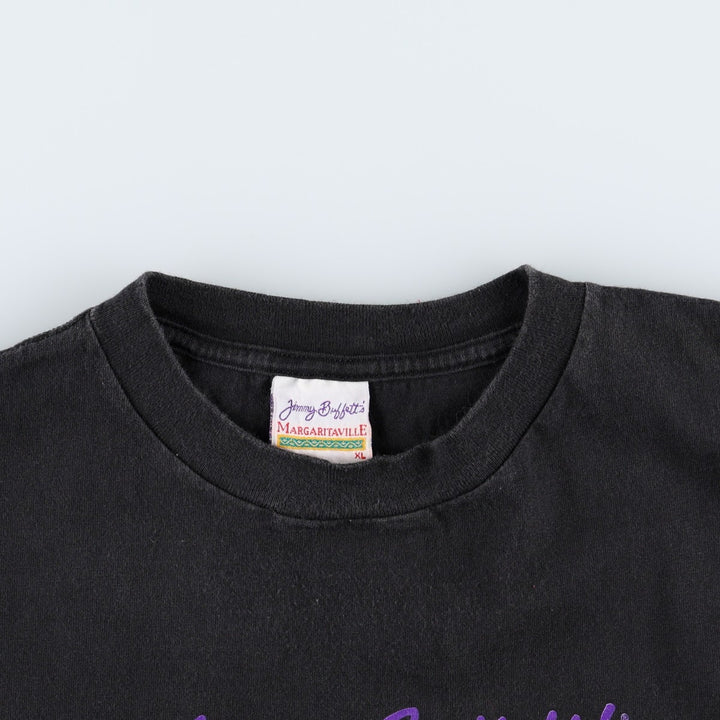 90'S Margaritaville Print T-Shirt, Men's XL (approx.), Vintage cotton black type Vintage Second Hand