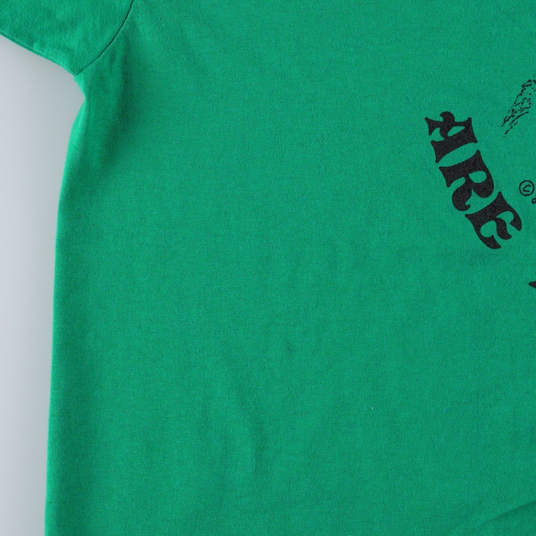 80'S Hanes Fifty-Fifty Blue Tag Dog Print T-Shirt, Made in USA, Men's XL equivalent, Vintage cotton green type Vintage Second Hand