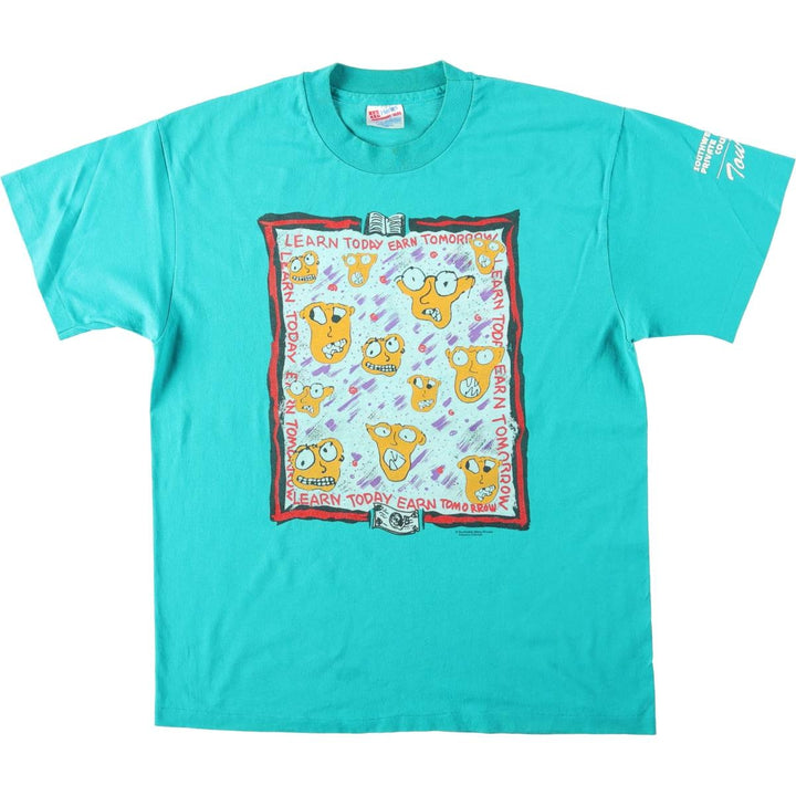 90'S Hanes HEAVYWEIGHT 50 cotton turquoise blue Vintage Second Hand