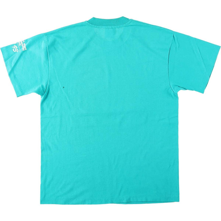 90'S Hanes HEAVYWEIGHT 50 cotton turquoise blue Vintage Second Hand