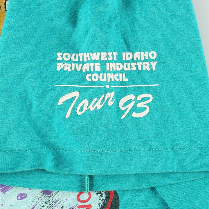 90'S Hanes HEAVYWEIGHT 50 cotton turquoise blue Vintage Second Hand