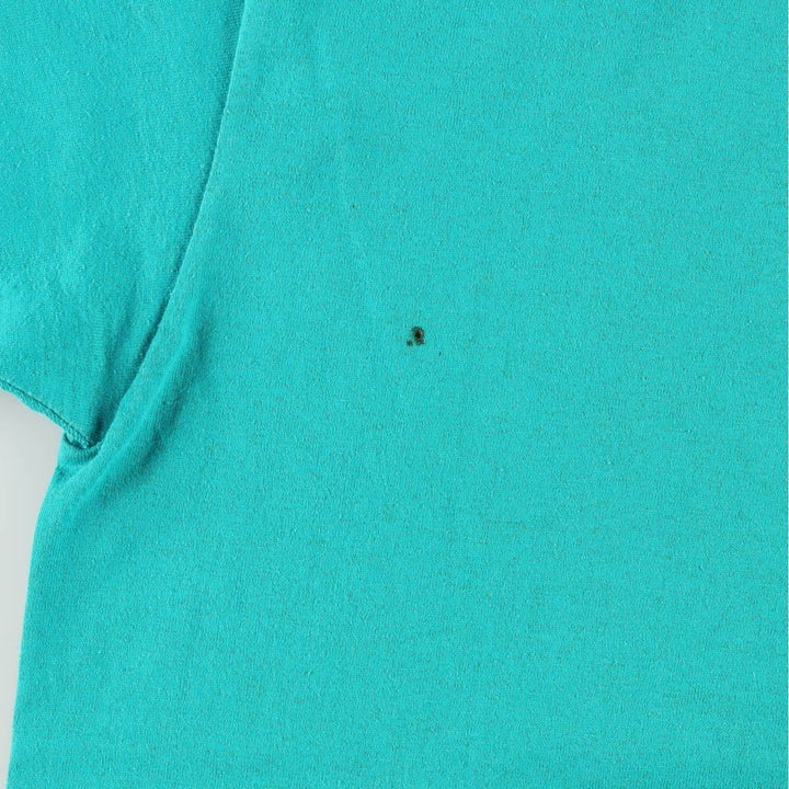 90'S Hanes HEAVYWEIGHT 50 cotton turquoise blue Vintage Second Hand