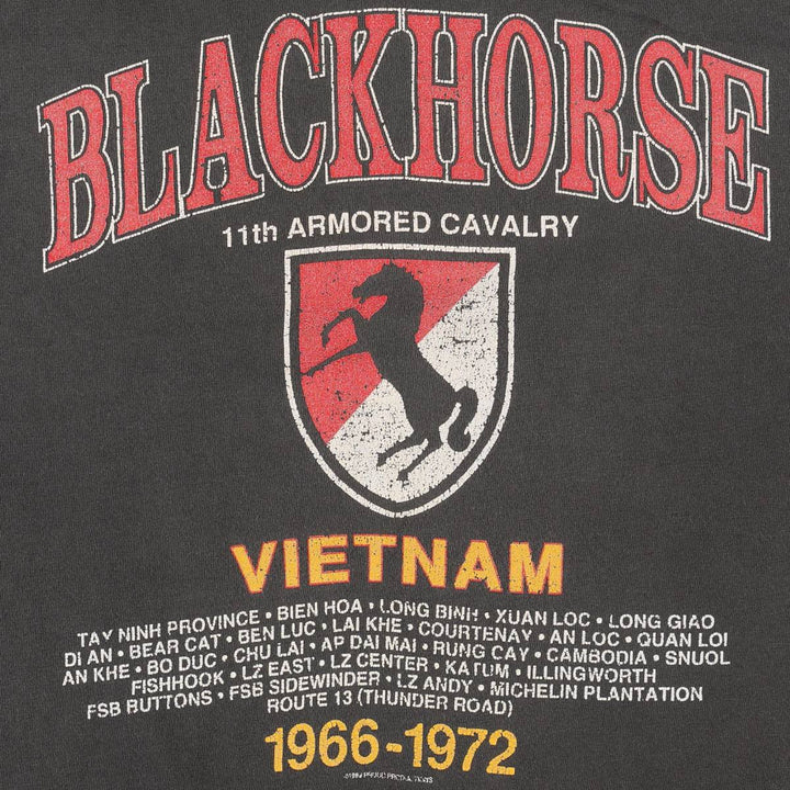 80'S Hanes BEEFY-T Blue Tag BLACKHORSE Print T-Shirt Made in USA Men's XL Equivalent Vintage cotton black type Vintage Second Hand