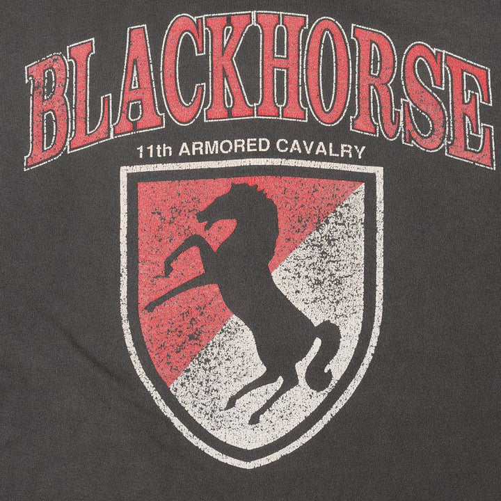80'S Hanes BEEFY-T Blue Tag BLACKHORSE Print T-Shirt Made in USA Men's XL Equivalent Vintage cotton black type Vintage Second Hand