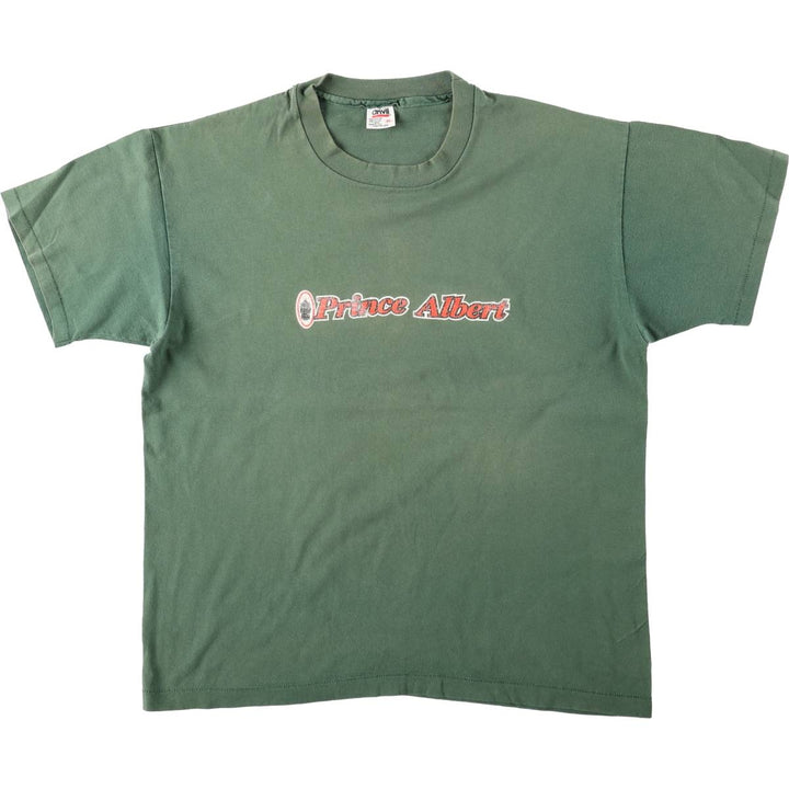 90'S Anvil Prince Albert Print T-Shirt, Made in USA, Men's XL equivalent, Vintage cotton green type Vintage Second Hand