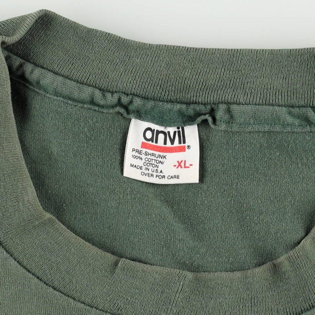 90'S Anvil Prince Albert Print T-Shirt, Made in USA, Men's XL equivalent, Vintage cotton green type Vintage Second Hand