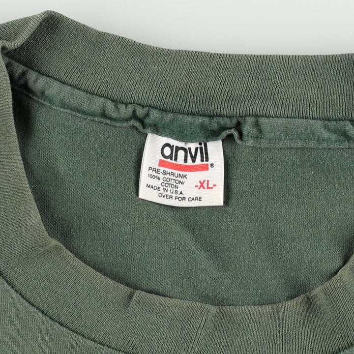 90'S Anvil Prince Albert Print T-Shirt, Made in USA, Men's XL equivalent, Vintage cotton green type Vintage Second Hand