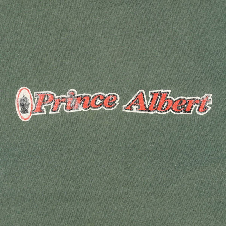 90'S Anvil Prince Albert Print T-Shirt, Made in USA, Men's XL equivalent, Vintage cotton green type Vintage Second Hand