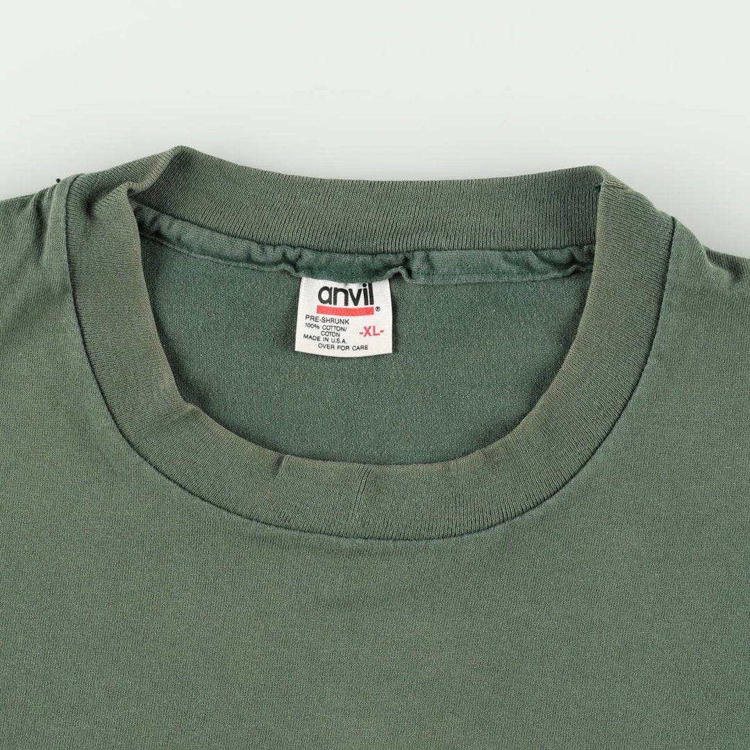 90'S Anvil Prince Albert Print T-Shirt, Made in USA, Men's XL equivalent, Vintage cotton green type Vintage Second Hand