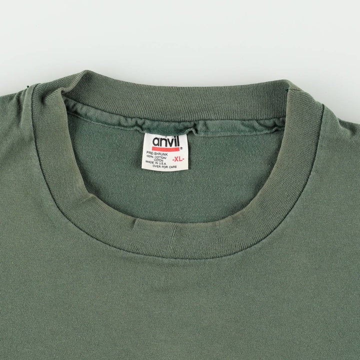 90'S Anvil Prince Albert Print T-Shirt, Made in USA, Men's XL equivalent, Vintage cotton green type Vintage Second Hand