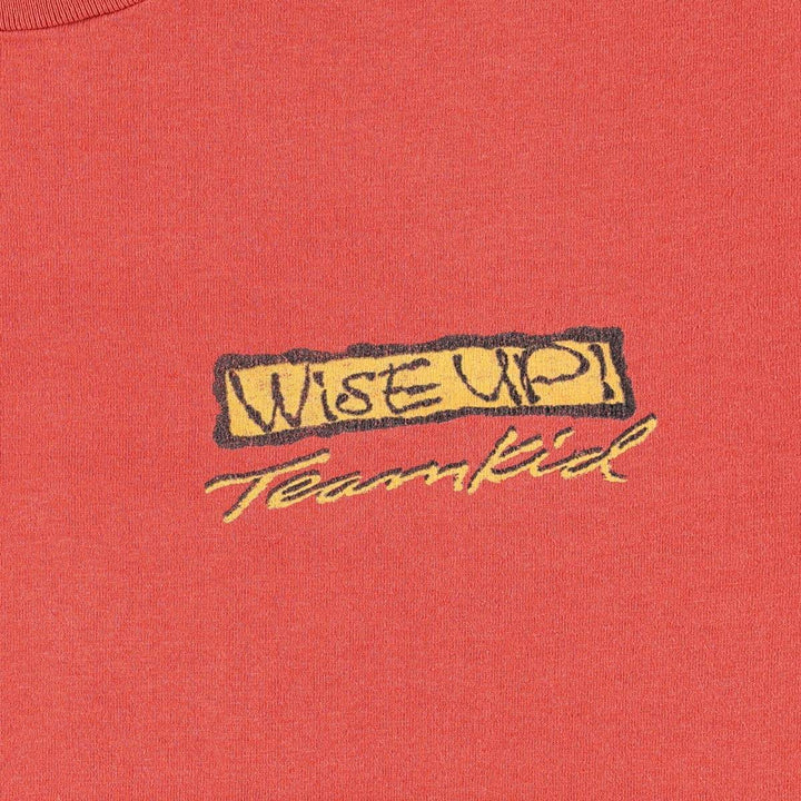 90'S TeamKID Wise Up! Print T-shirt, Men's Size L (approx.), Vintage unclear red type Vintage Second Hand