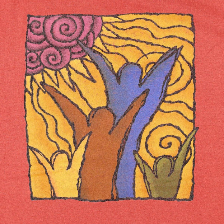 90'S TeamKID Wise Up! Print T-shirt, Men's Size L (approx.), Vintage unclear red type Vintage Second Hand