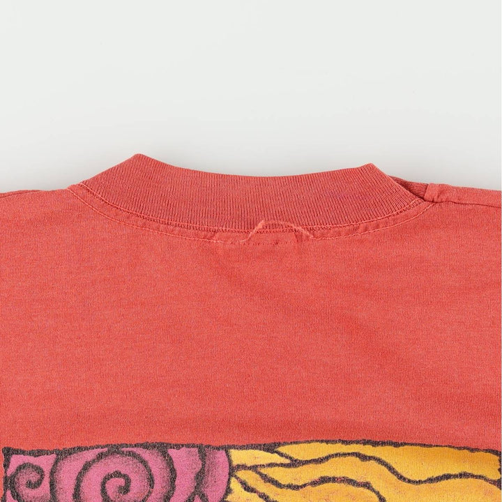 90'S TeamKID Wise Up! Print T-shirt, Men's Size L (approx.), Vintage unclear red type Vintage Second Hand