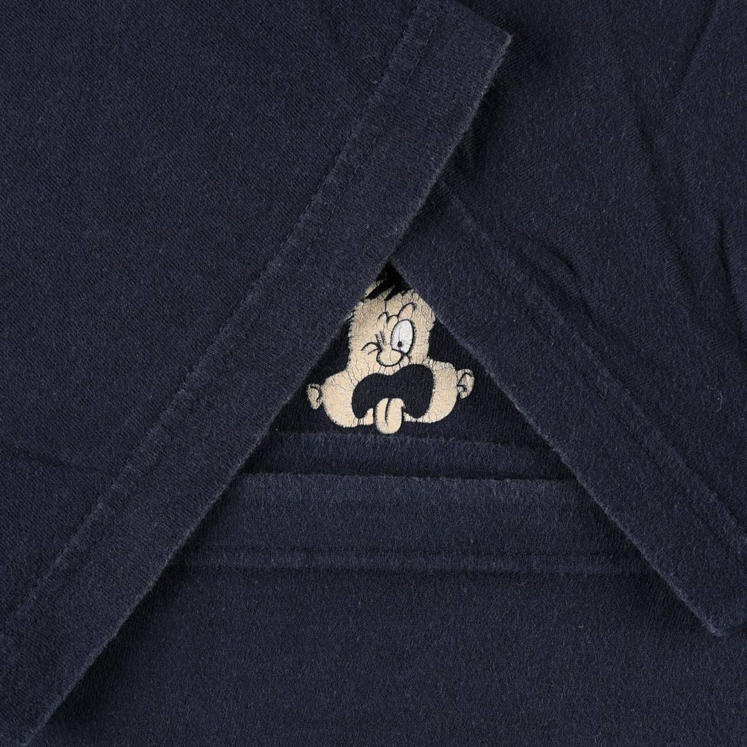 90'S Souvenir T-shirt, Men's Size L (approx.), Vintage cotton navy blue type Vintage Second Hand