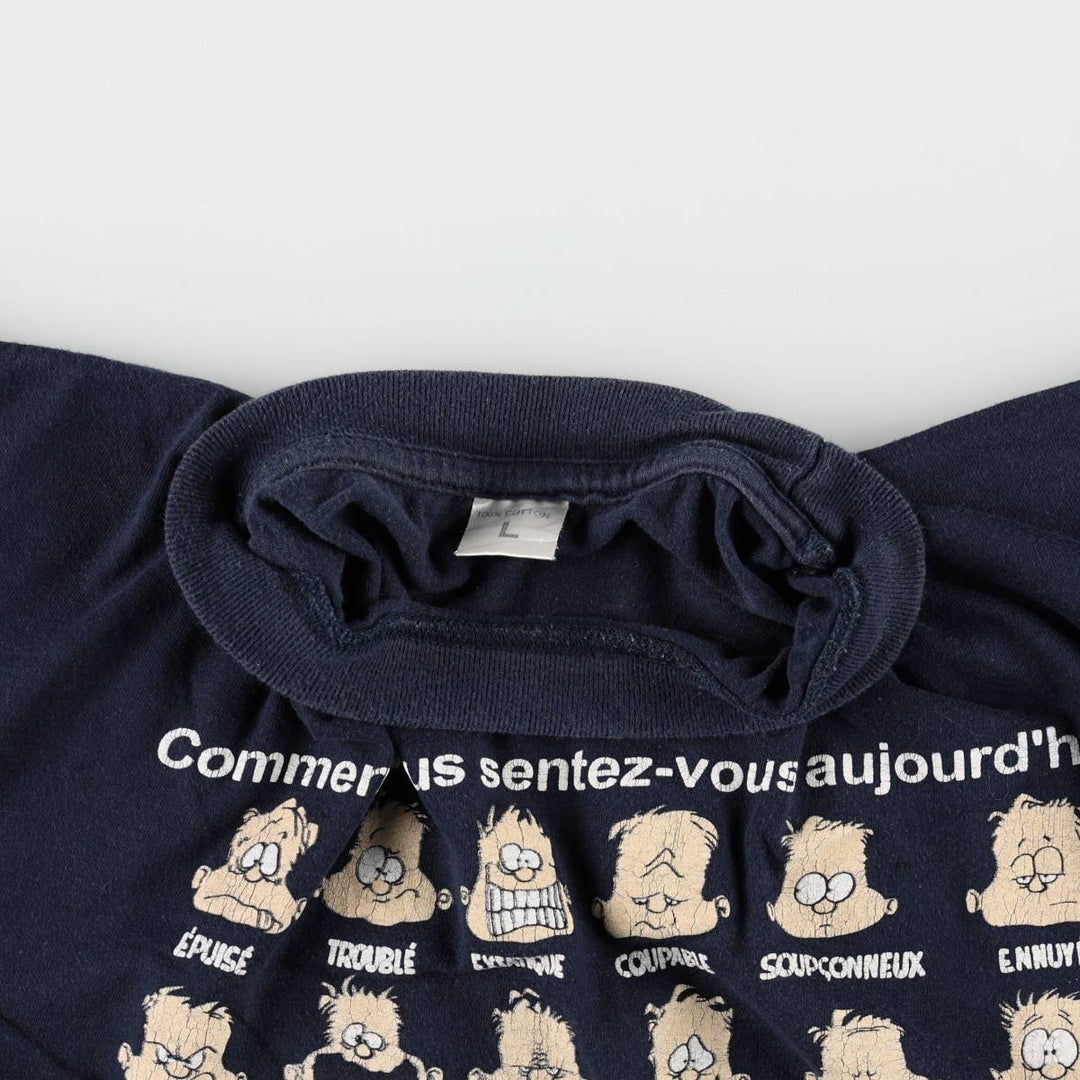 90'S Souvenir T-shirt, Men's Size L (approx.), Vintage cotton navy blue type Vintage Second Hand