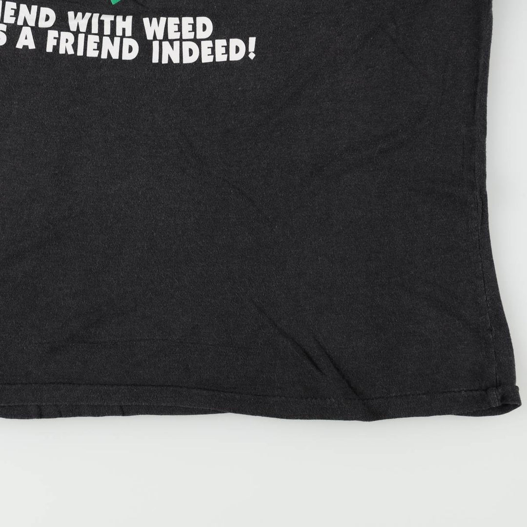 Printed T-shirt, Men's XL equivalent, Vintage unclear black type Vintage Second Hand