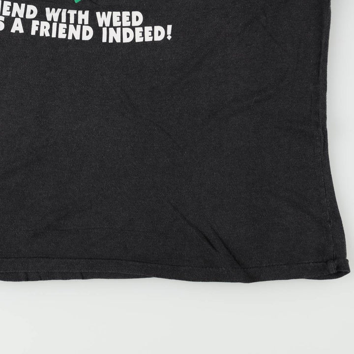 Printed T-shirt, Men's XL equivalent, Vintage unclear black type Vintage Second Hand