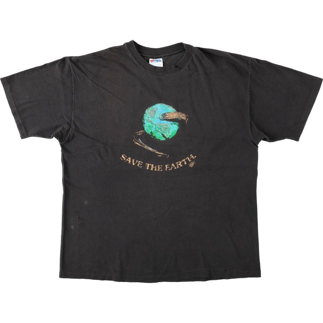 90'S Hanes BEEFY-T Printed T-shirt Made in USA Men's XL Vintage cotton black type Vintage Second Hand