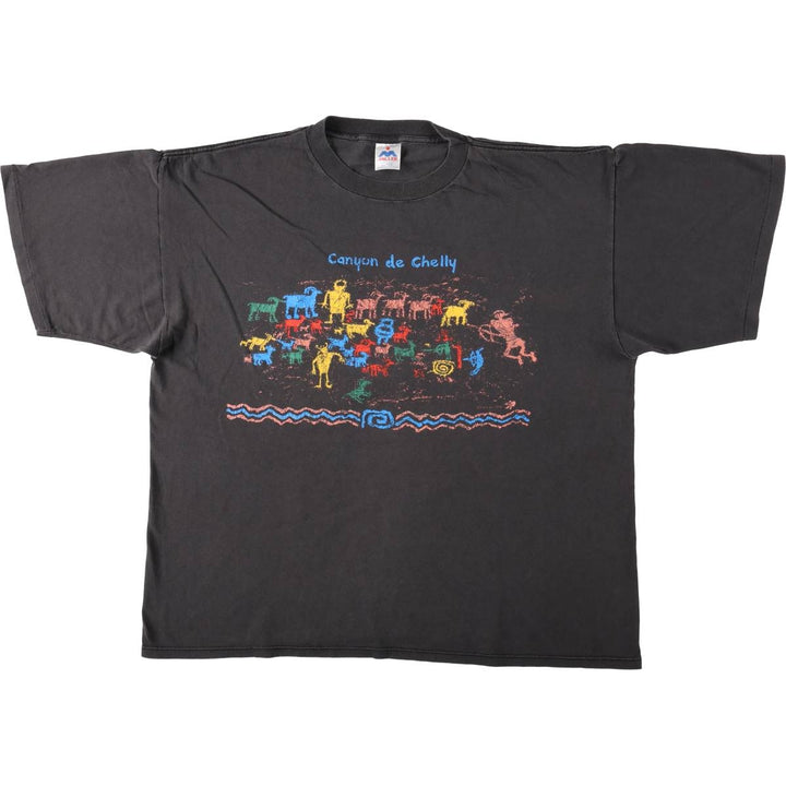90'S Miller Print T-Shirt, Made in USA, Men's XXL equivalent, Vintage cotton black type Vintage Second Hand