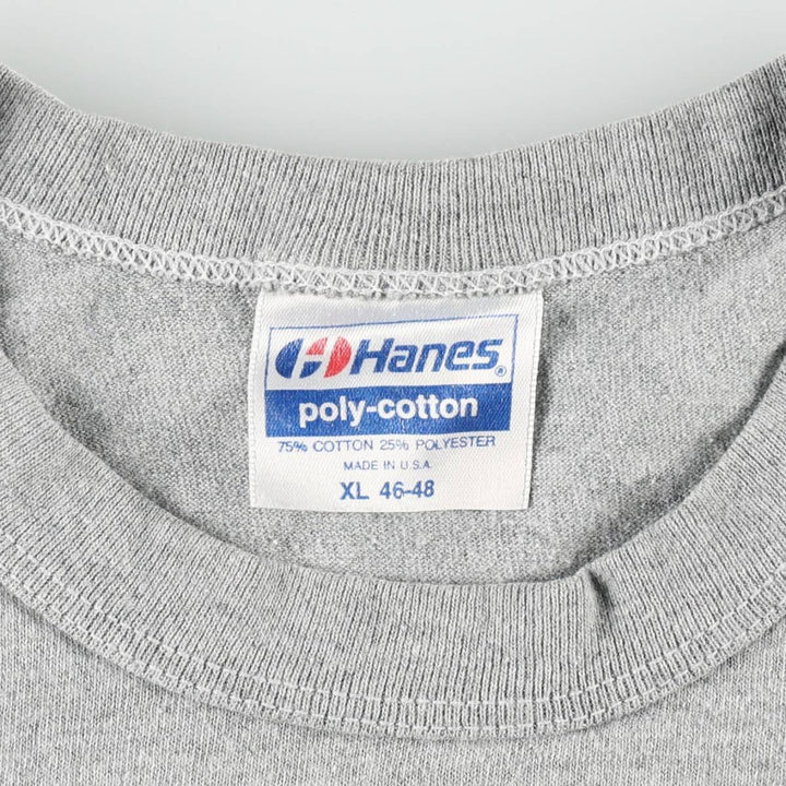80'S Hanes Poly-Cotton Blue Tag Les Miserables Print T-Shirt, Made in USA, Men's XL Equivalent, Vintage cotton gray type Vintage Second Hand