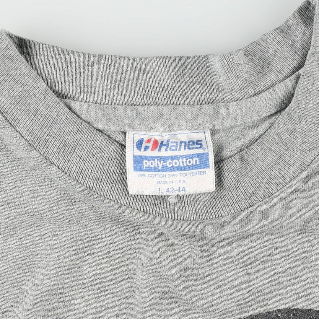 80'S Hanes Poly-Cotton Blue Tag Les Miserables Print T-Shirt, Made in USA, Men's Size L (approx.), Vintage cotton gray type Vintage Second Hand
