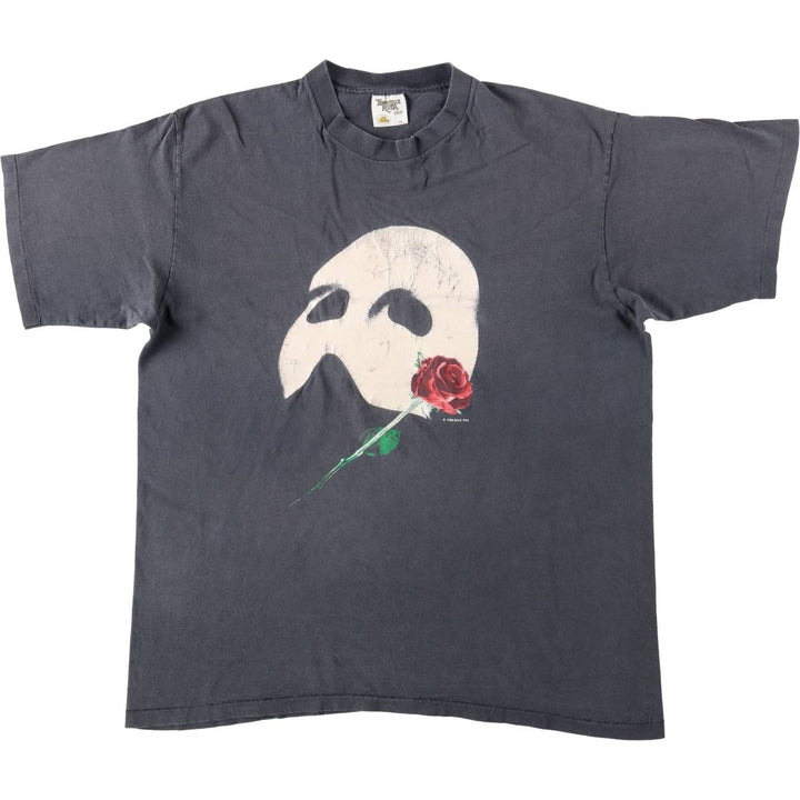 80'S Tennessee River THE PHANTOM OF THE OPERA Print T-Shirt, Made in USA, Men's XL equivalent, Vintage cotton black type Vintage Second Hand