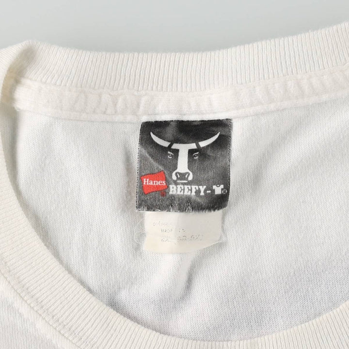 Hanes BEEFY-T IN-N-OUT BURGER Advertising T-Shirt, Men's XXL equivalent. cotton white type Vintage Second Hand