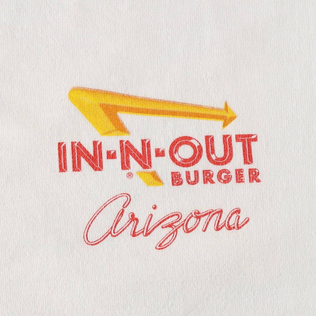 Hanes BEEFY-T IN-N-OUT BURGER Advertising T-Shirt, Men's XXL equivalent. cotton white type Vintage Second Hand