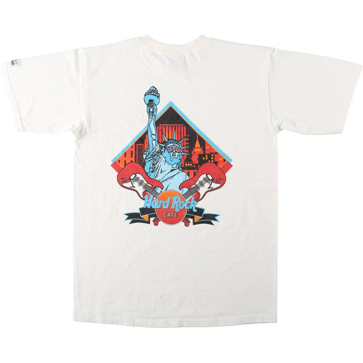 HARD ROCK CAFE Hard Rock Cafe Advertising T-shirt Made in USA Men's L size cotton white type Vintage Second Hand