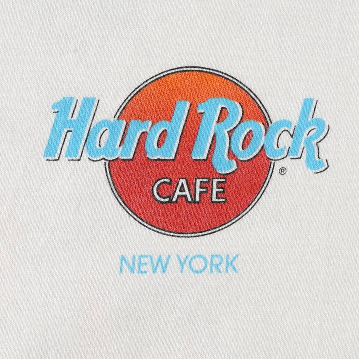 HARD ROCK CAFE Hard Rock Cafe Advertising T-shirt Made in USA Men's L size cotton white type Vintage Second Hand