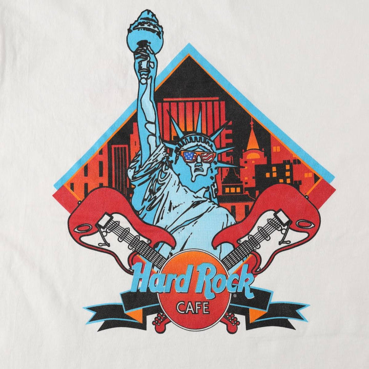HARD ROCK CAFE Hard Rock Cafe Advertising T-shirt Made in USA Men's L size cotton white type Vintage Second Hand