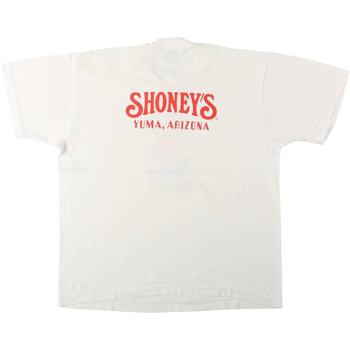 90'S Fruit of the Loom BEST SHONEY'S Advertising T-Shirt, Made in USA, Men's XL equivalent, Vintage cotton white type Vintage Second Hand