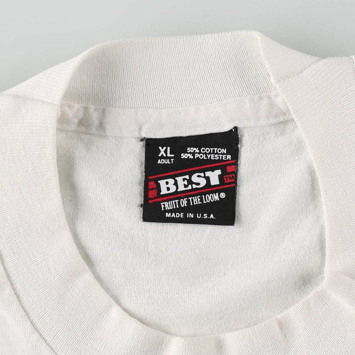 90'S Fruit of the Loom BEST SHONEY'S Advertising T-Shirt, Made in USA, Men's XL equivalent, Vintage cotton white type Vintage Second Hand